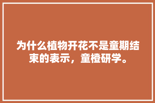 为什么植物开花不是童期结束的表示，童橙研学。