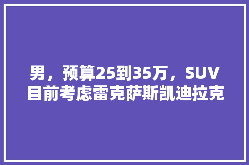 男，预算25到35万，SUV目前考虑雷克萨斯凯迪拉克，沃尔沃。有好的分析推荐吗，北欧旅游推荐。