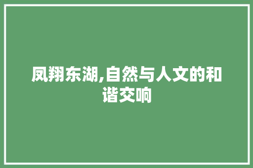 凤翔东湖,自然与人文的和谐交响