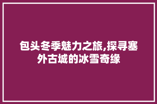 包头冬季魅力之旅,探寻塞外古城的冰雪奇缘  第1张