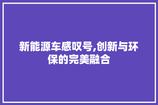 新能源车感叹号,创新与环保的完美融合