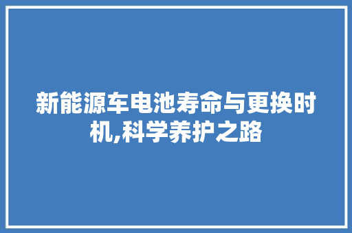 新能源车电池寿命与更换时机,科学养护之路  第1张
