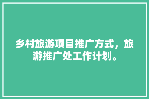 乡村旅游项目推广方式，旅游推广处工作计划。  第1张