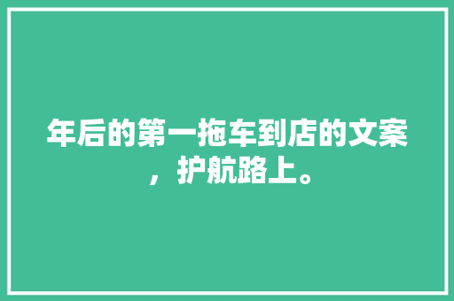年后的第一拖车到店的文案，护航路上。