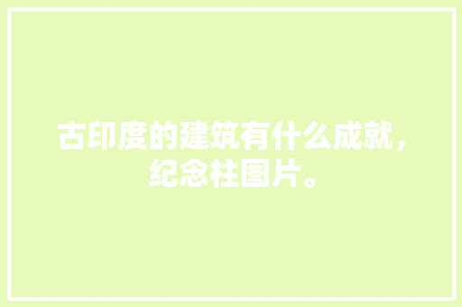 古印度的建筑有什么成就，纪念柱图片。  第1张