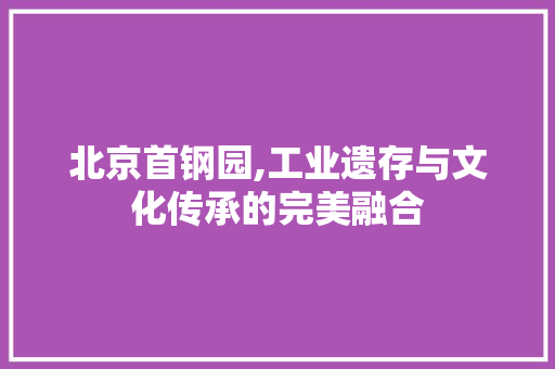 北京首钢园,工业遗存与文化传承的完美融合  第1张