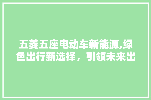 五菱五座电动车新能源,绿色出行新选择，引领未来出行潮流