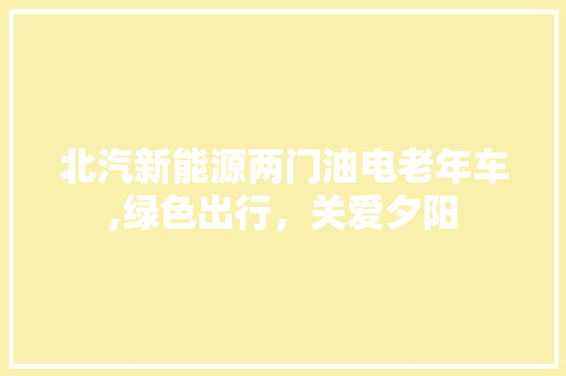 北汽新能源两门油电老年车,绿色出行，关爱夕阳