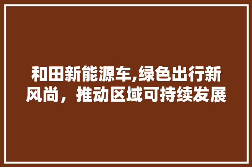 和田新能源车,绿色出行新风尚，推动区域可持续发展