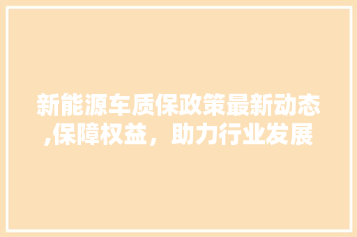 新能源车质保政策最新动态,保障权益，助力行业发展  第1张