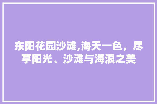 东阳花园沙滩,海天一色，尽享阳光、沙滩与海浪之美  第1张