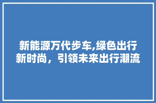 新能源万代步车,绿色出行新时尚，引领未来出行潮流
