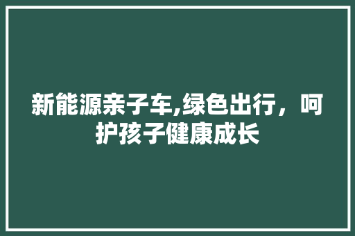 新能源亲子车,绿色出行，呵护孩子健康成长