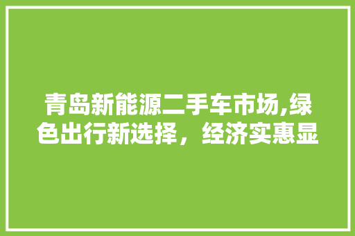 青岛新能源二手车市场,绿色出行新选择，经济实惠显优势