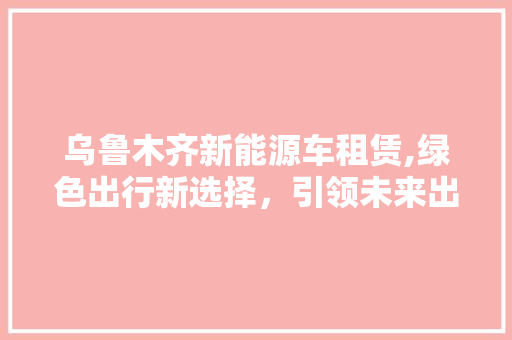 乌鲁木齐新能源车租赁,绿色出行新选择，引领未来出行潮流