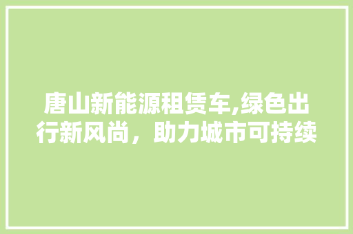 唐山新能源租赁车,绿色出行新风尚，助力城市可持续发展