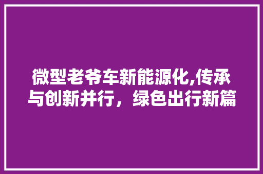 微型老爷车新能源化,传承与创新并行，绿色出行新篇章  第1张