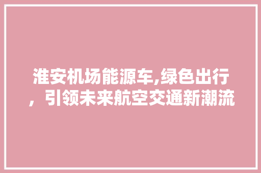 淮安机场能源车,绿色出行，引领未来航空交通新潮流
