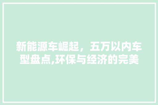 新能源车崛起，五万以内车型盘点,环保与经济的完美融合