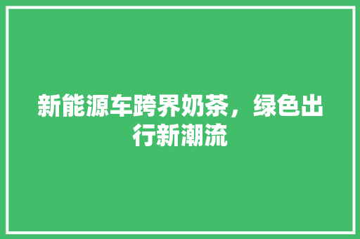新能源车跨界奶茶，绿色出行新潮流