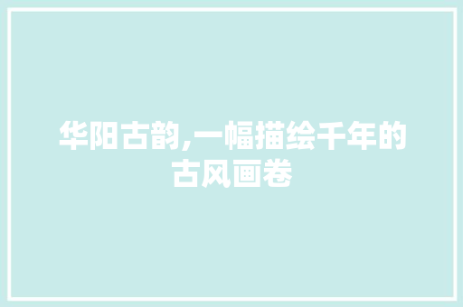 华阳古韵,一幅描绘千年的古风画卷