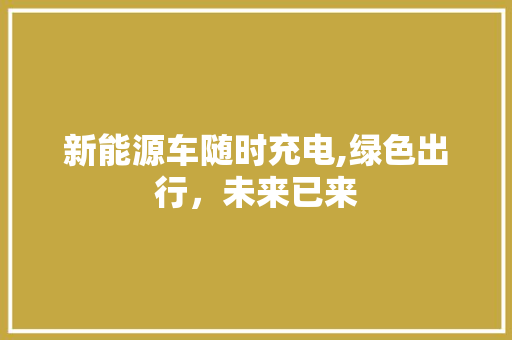 新能源车随时充电,绿色出行，未来已来  第1张
