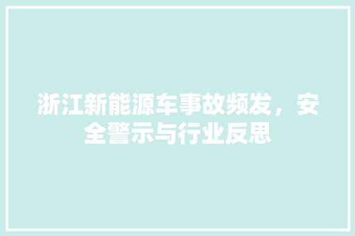浙江新能源车事故频发，安全警示与行业反思