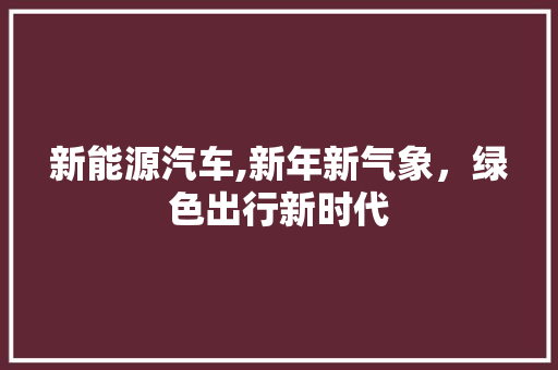 新能源汽车,新年新气象，绿色出行新时代