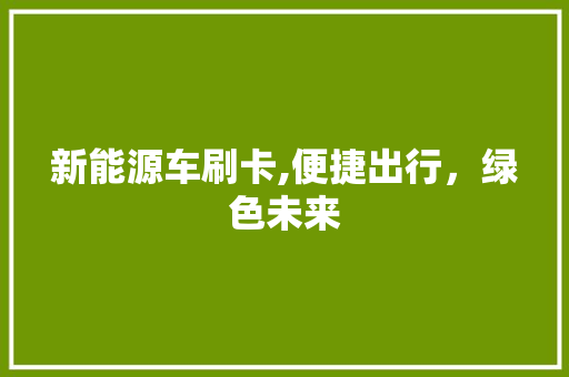 新能源车刷卡,便捷出行，绿色未来