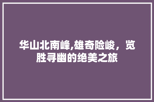 华山北南峰,雄奇险峻，览胜寻幽的绝美之旅