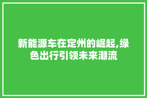 新能源车在定州的崛起,绿色出行引领未来潮流  第1张