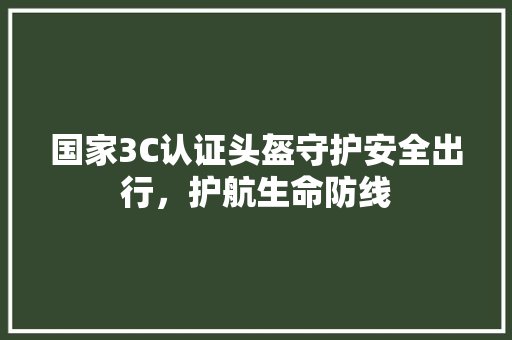 国家3C认证头盔守护安全出行，护航生命防线