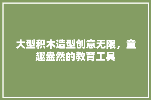 大型积木造型创意无限，童趣盎然的教育工具