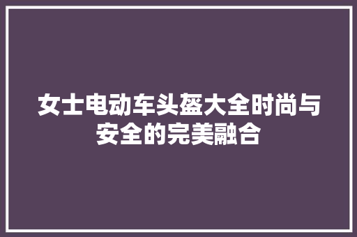 女士电动车头盔大全时尚与安全的完美融合