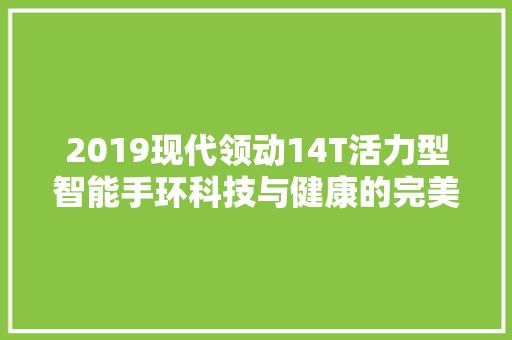 2019现代领动14T活力型智能手环科技与健康的完美融合  第1张