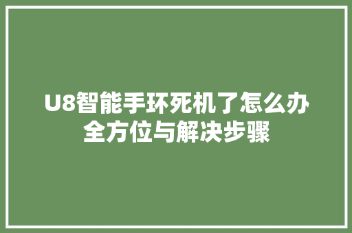 U8智能手环死机了怎么办全方位与解决步骤  第1张