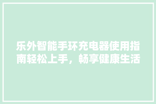 乐外智能手环充电器使用指南轻松上手，畅享健康生活