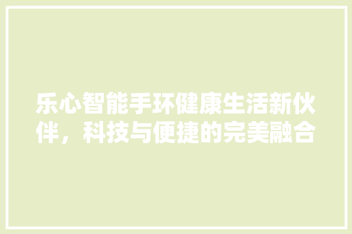 乐心智能手环健康生活新伙伴，科技与便捷的完美融合