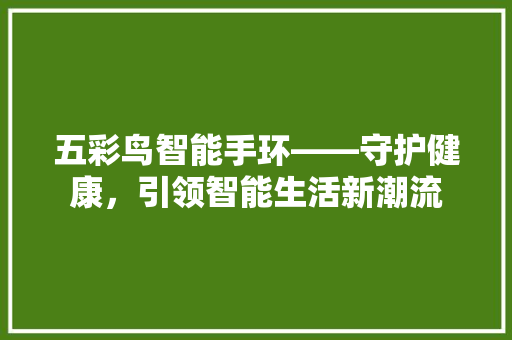 五彩鸟智能手环——守护健康，引领智能生活新潮流  第1张