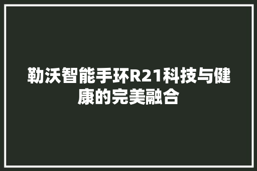 勒沃智能手环R21科技与健康的完美融合