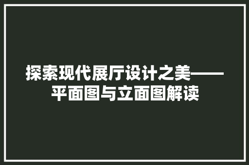 探索现代展厅设计之美——平面图与立面图解读  第1张