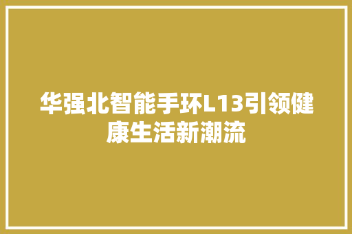华强北智能手环L13引领健康生活新潮流