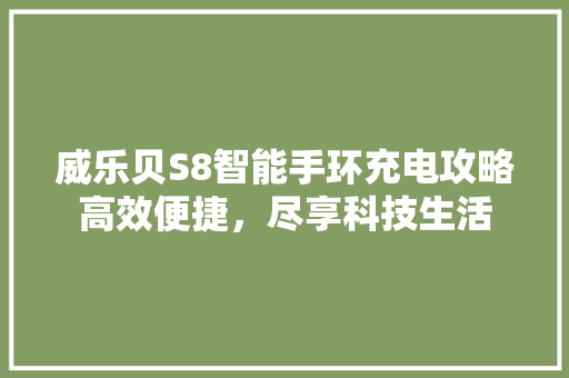 威乐贝S8智能手环充电攻略高效便捷，尽享科技生活