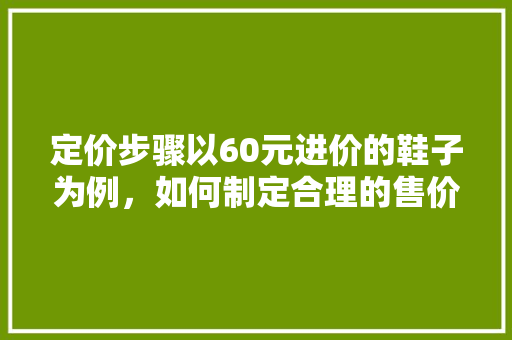 定价步骤以60元进价的鞋子为例，如何制定合理的售价