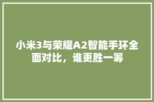 小米3与荣耀A2智能手环全面对比，谁更胜一筹