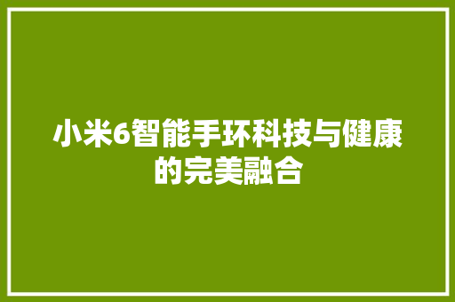 小米6智能手环科技与健康的完美融合  第1张