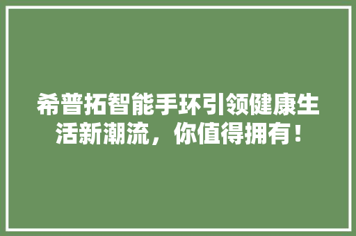 希普拓智能手环引领健康生活新潮流，你值得拥有！  第1张