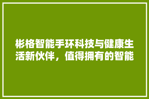 彬格智能手环科技与健康生活新伙伴，值得拥有的智能穿戴设备