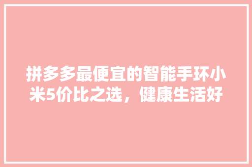 拼多多最便宜的智能手环小米5价比之选，健康生活好伴侣