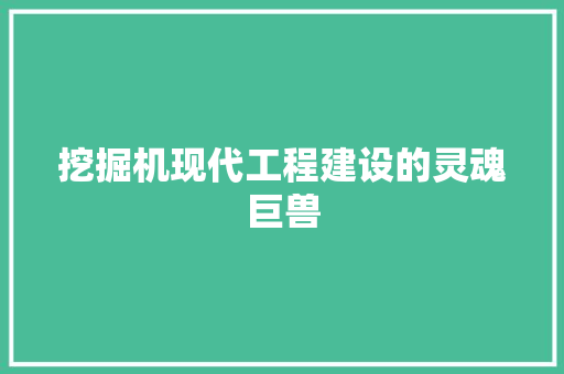 挖掘机现代工程建设的灵魂巨兽